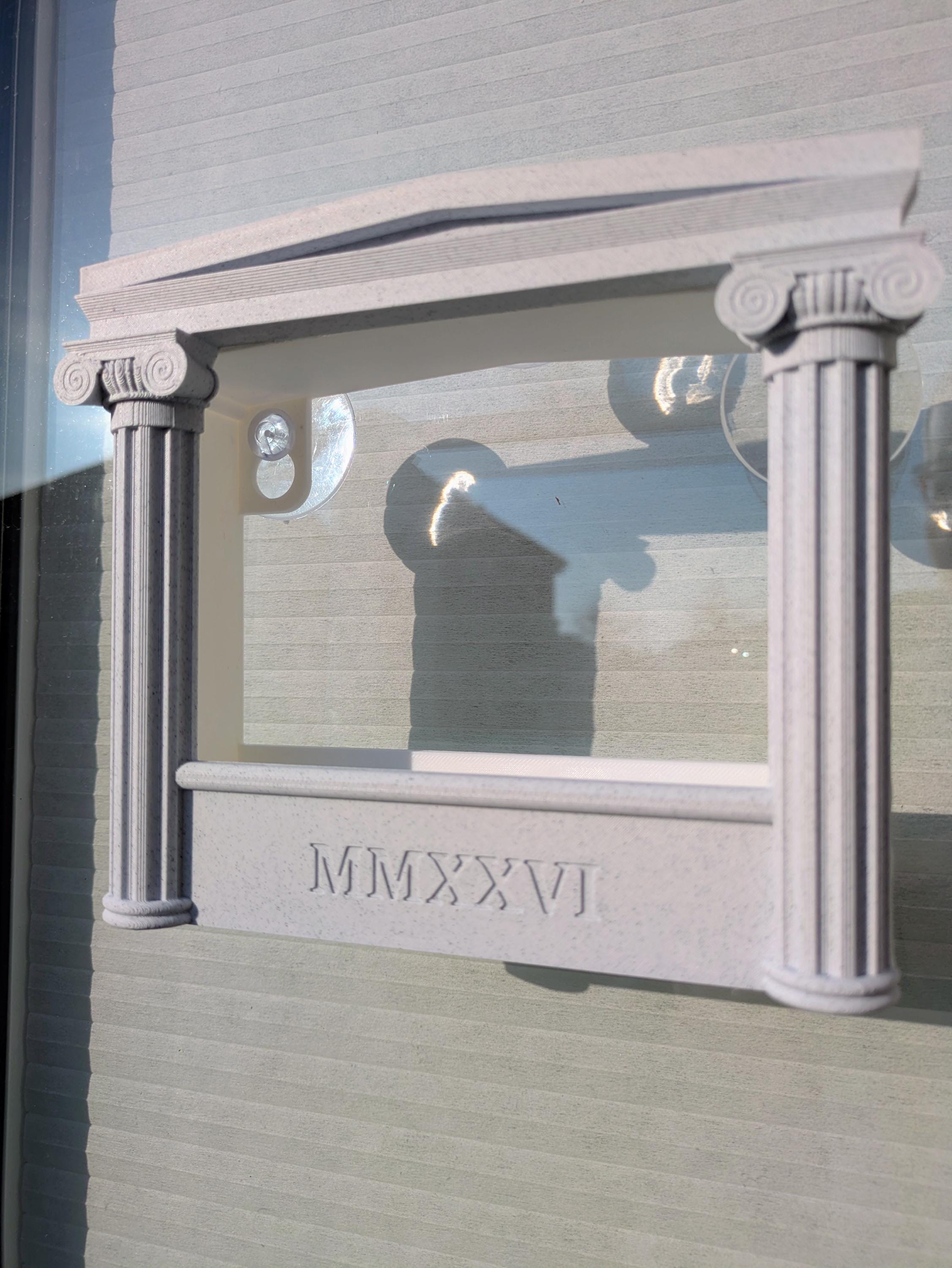 Greek/Roman Temple Bird Feeder – Ionic Column Window Decor MMXXVI