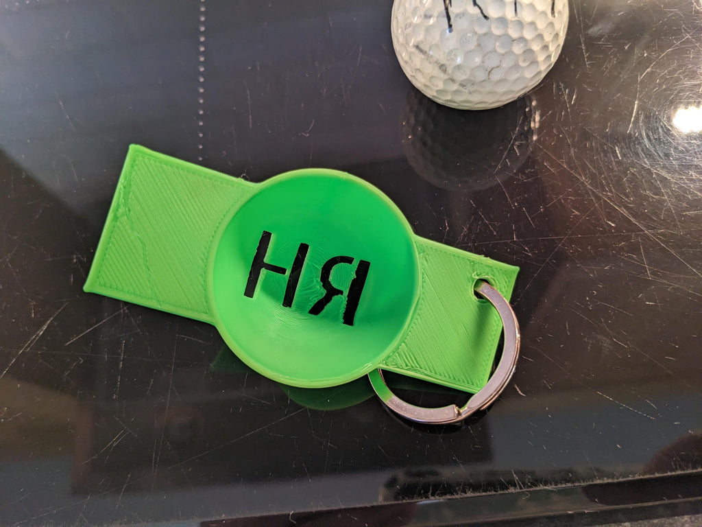Golf ball marker template, with personalised initials