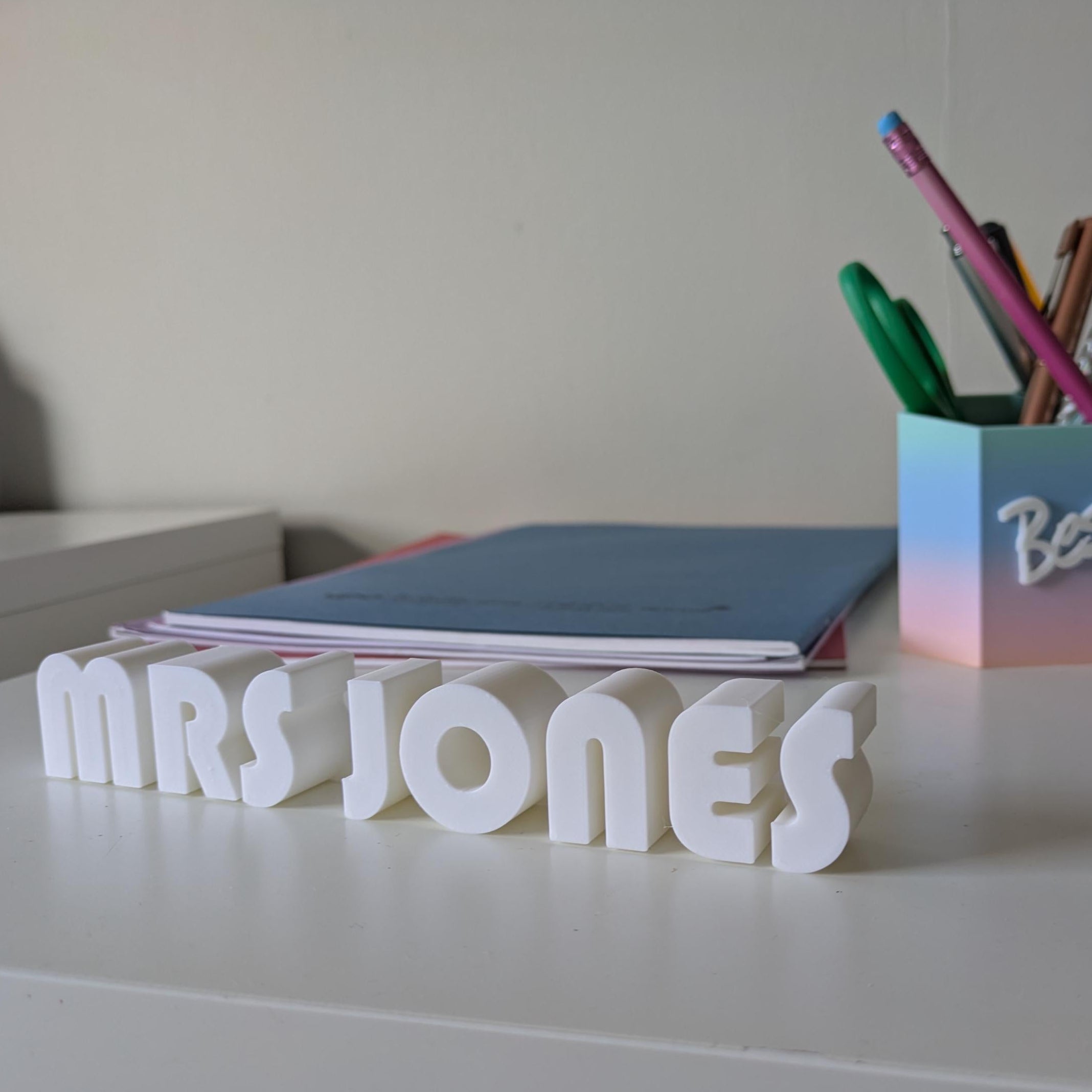 Personalised Font Desk Name Plate: Teacher Appreciation Gift