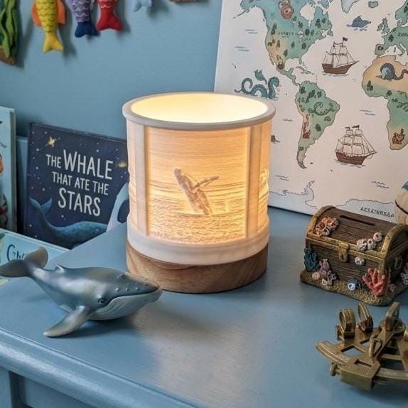 3D Ocean Scene LED Lamp: USB Night Light with Remote