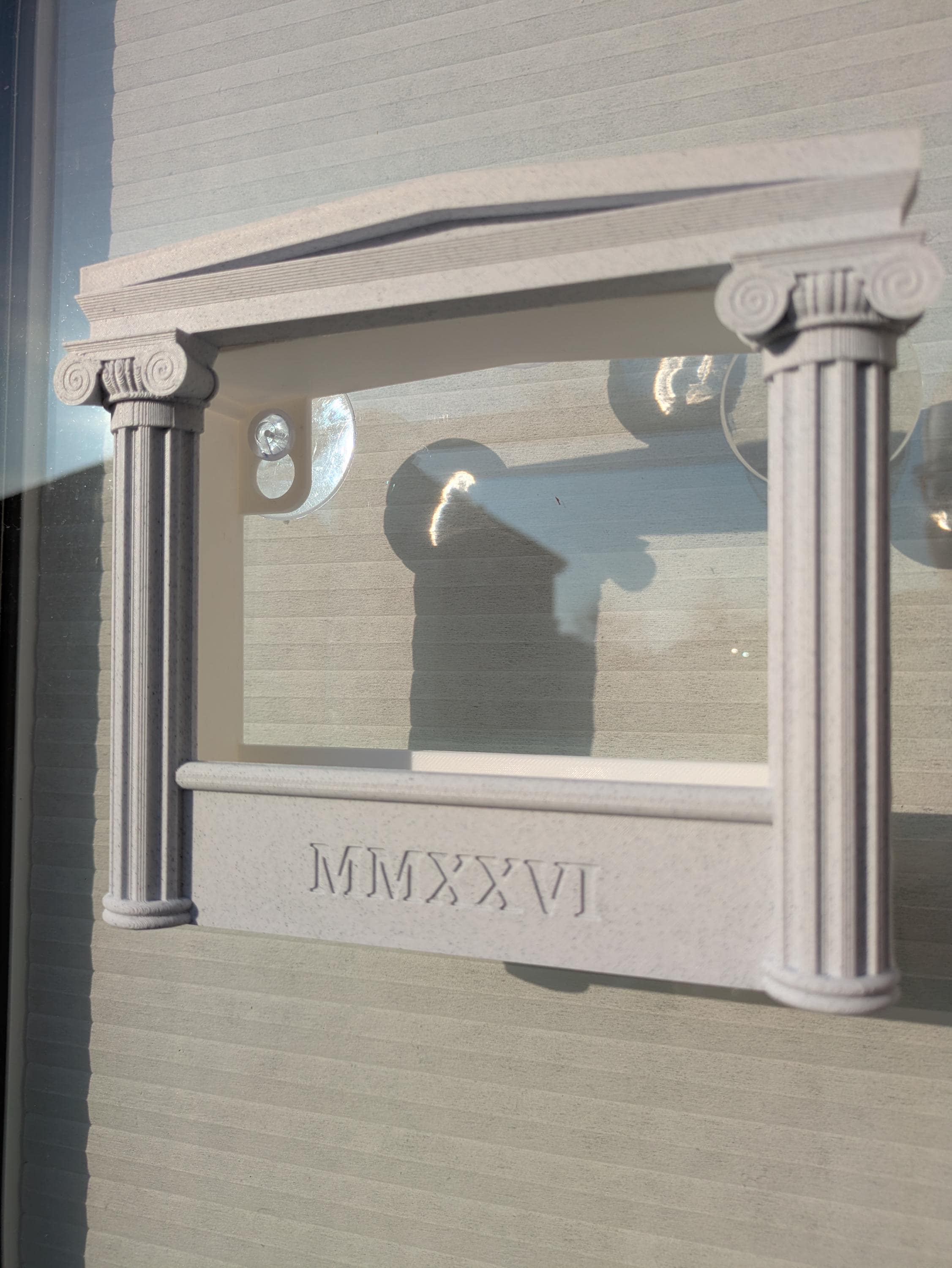 Greek/Roman Temple Bird Feeder – Ionic Column Window Decor MMXXVI