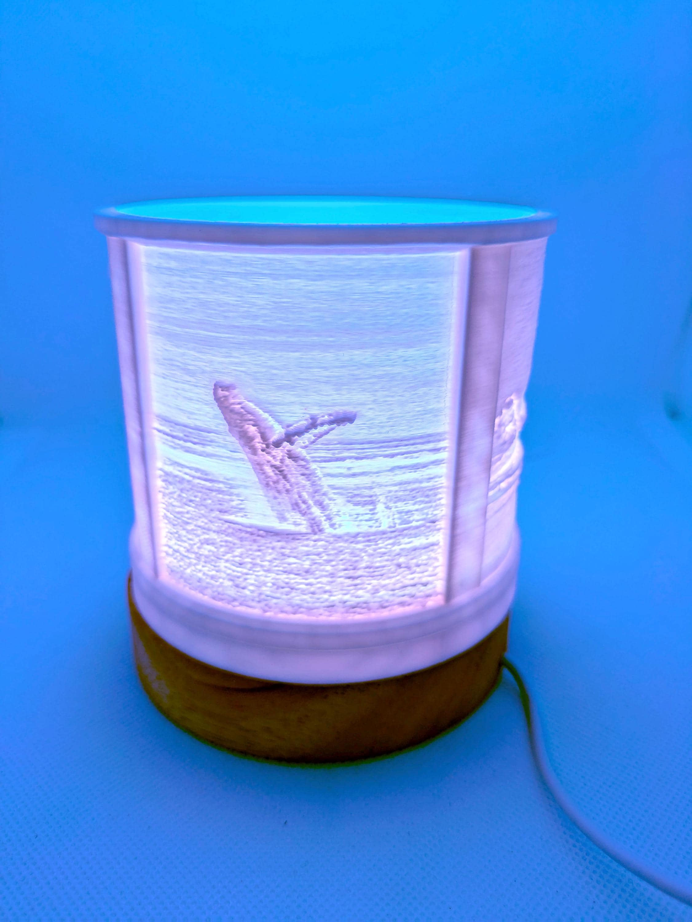 3D Ocean Scene LED Lamp: USB Night Light with Remote