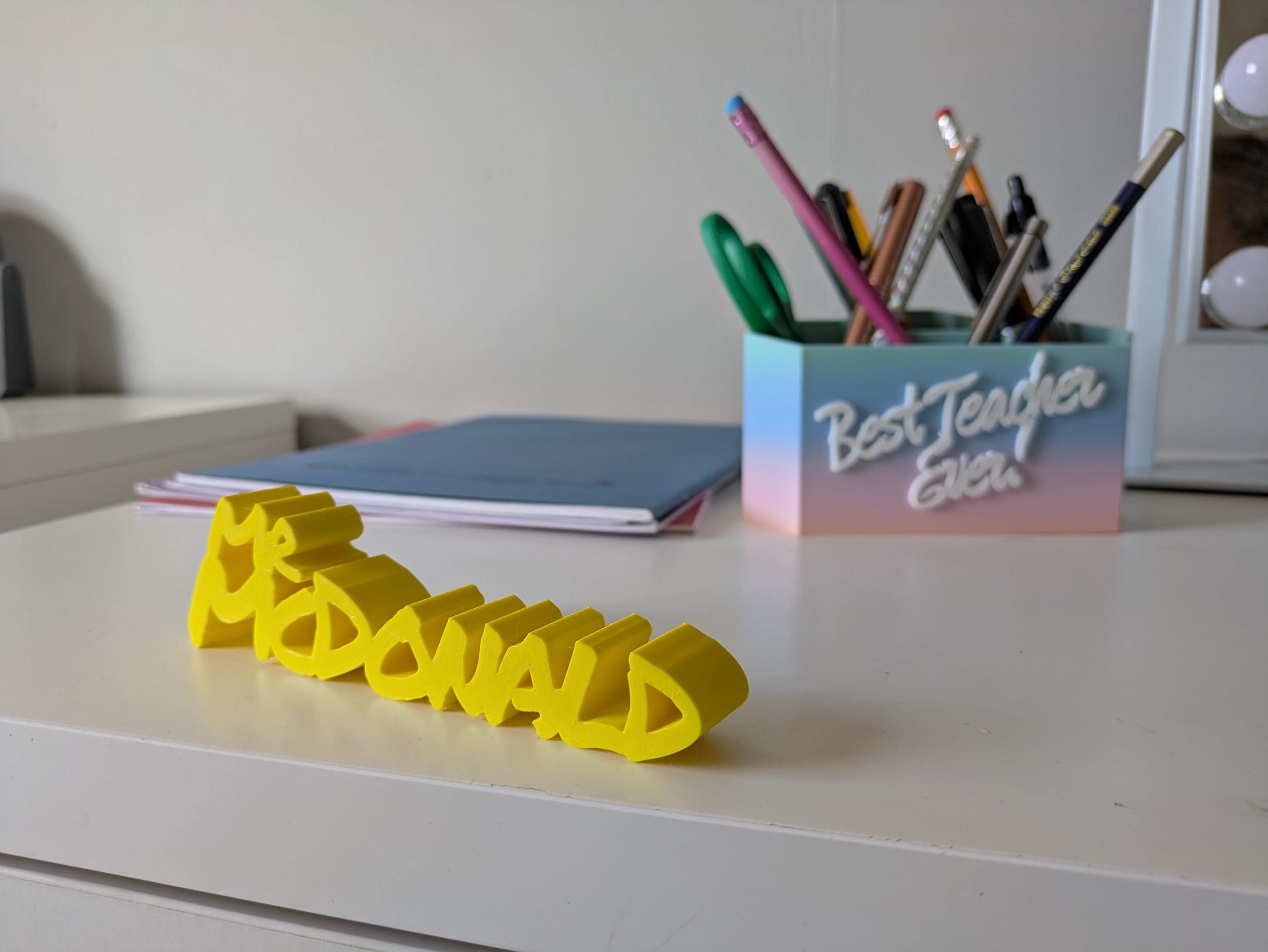 Personalised Font Desk Name Plate: Teacher Appreciation Gift