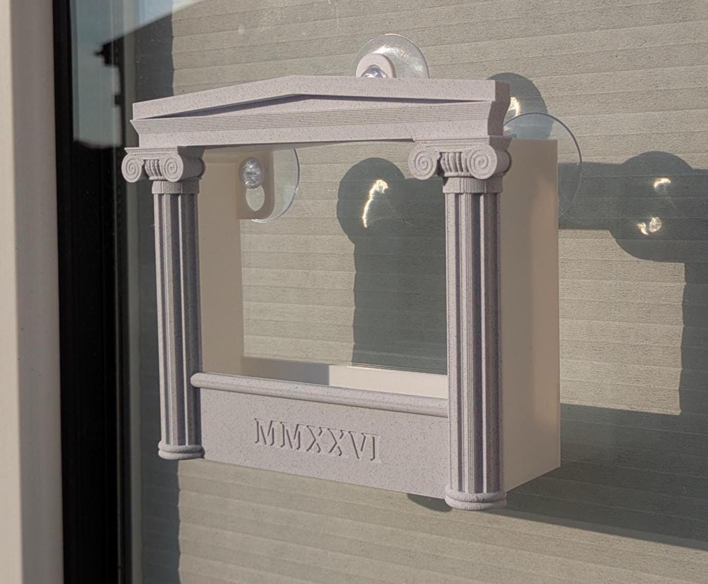 Greek/Roman Temple Bird Feeder – Ionic Column Window Decor MMXXVI