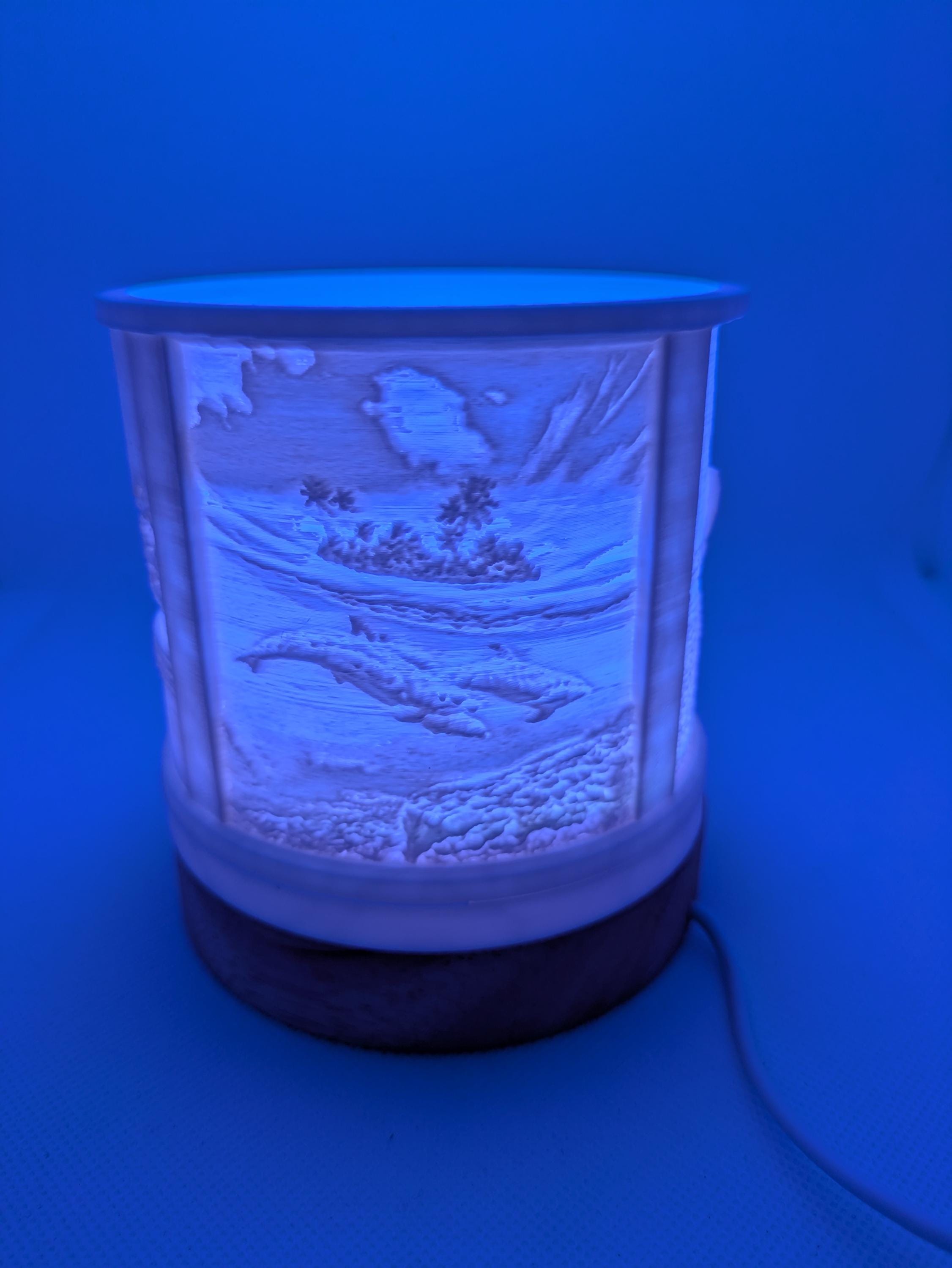 3D Ocean Scene LED Lamp: USB Night Light with Remote