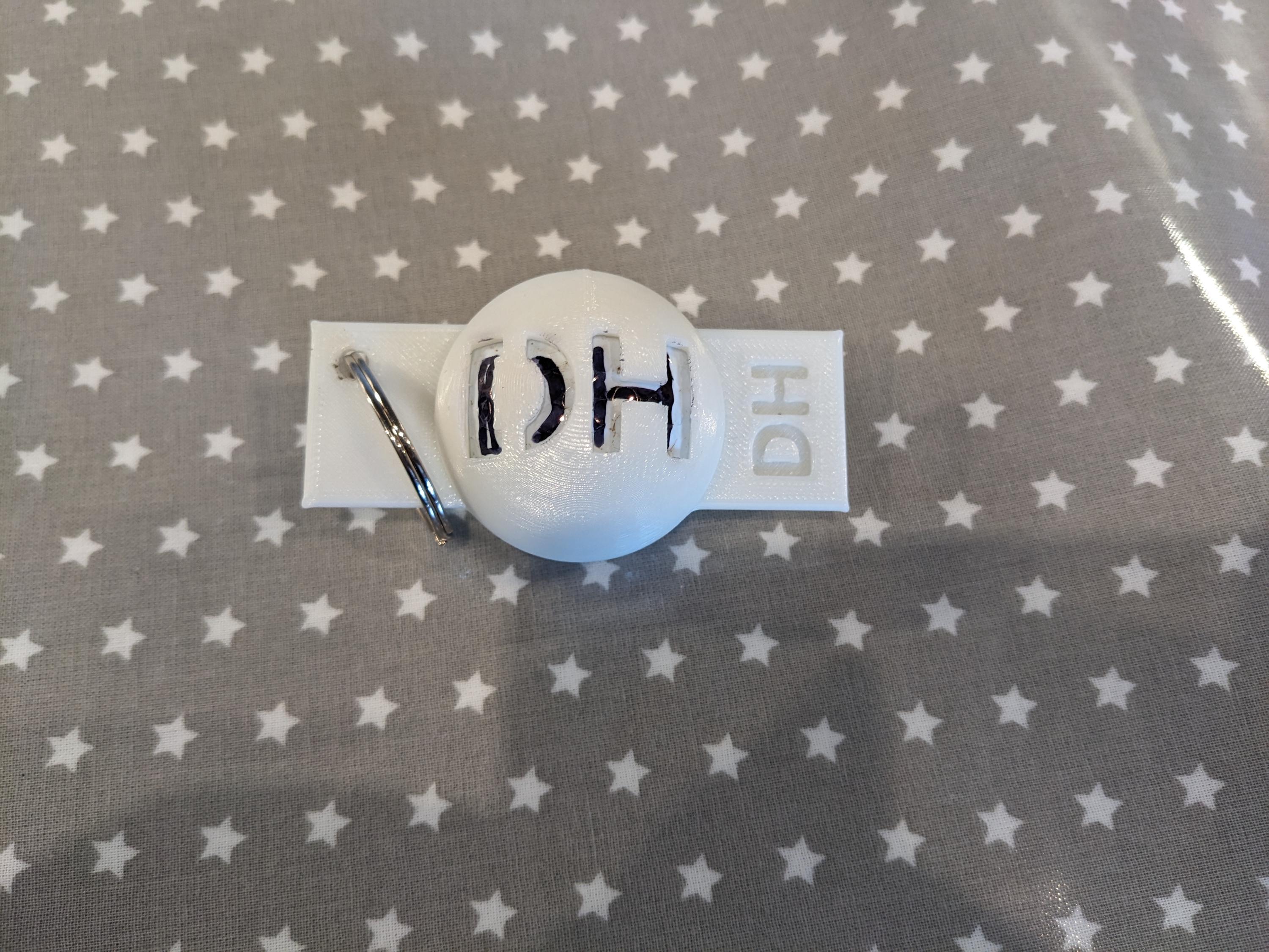 Golf ball marker template, with personalised initials