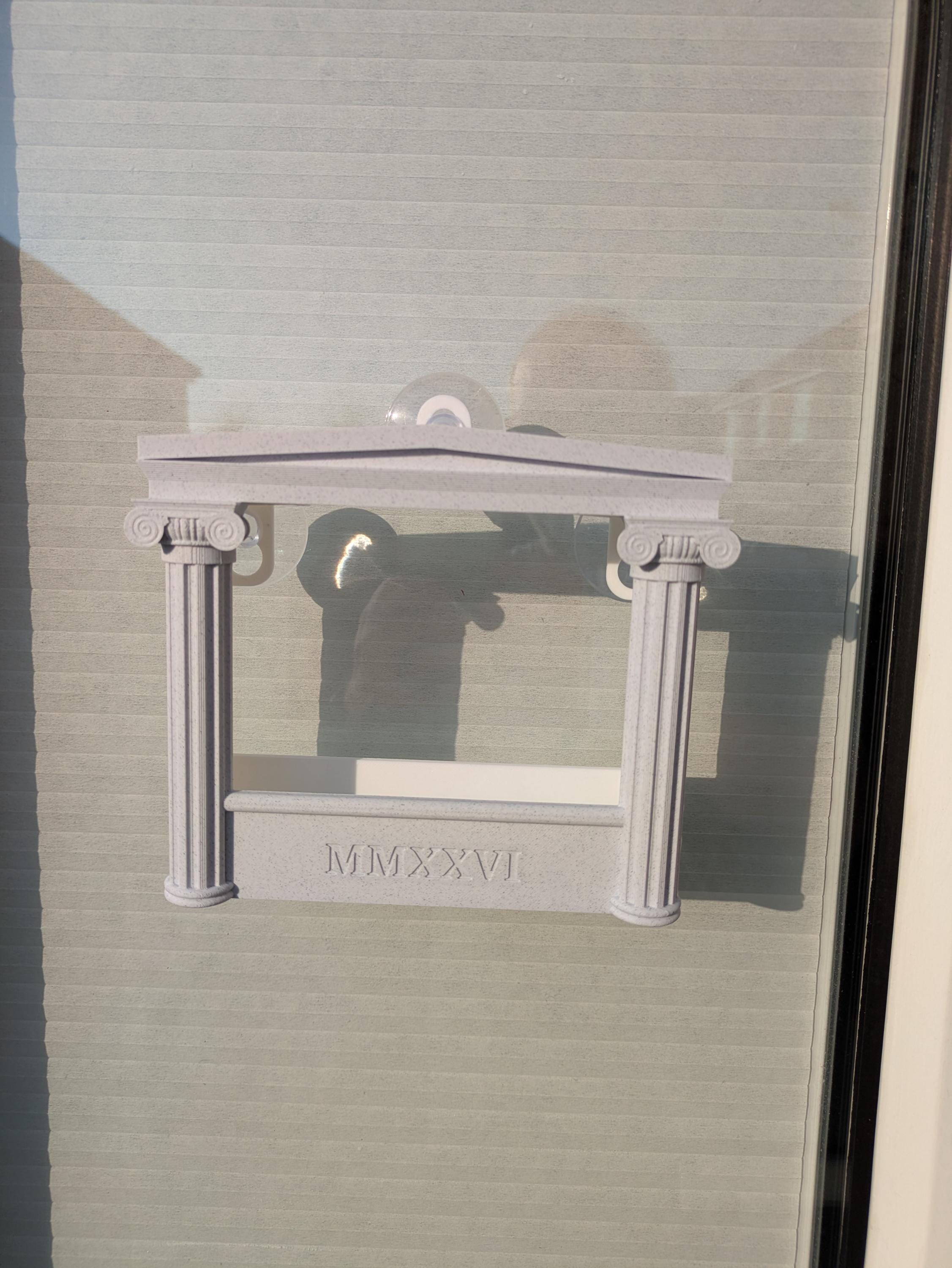 Greek/Roman Temple Bird Feeder – Ionic Column Window Decor MMXXVI