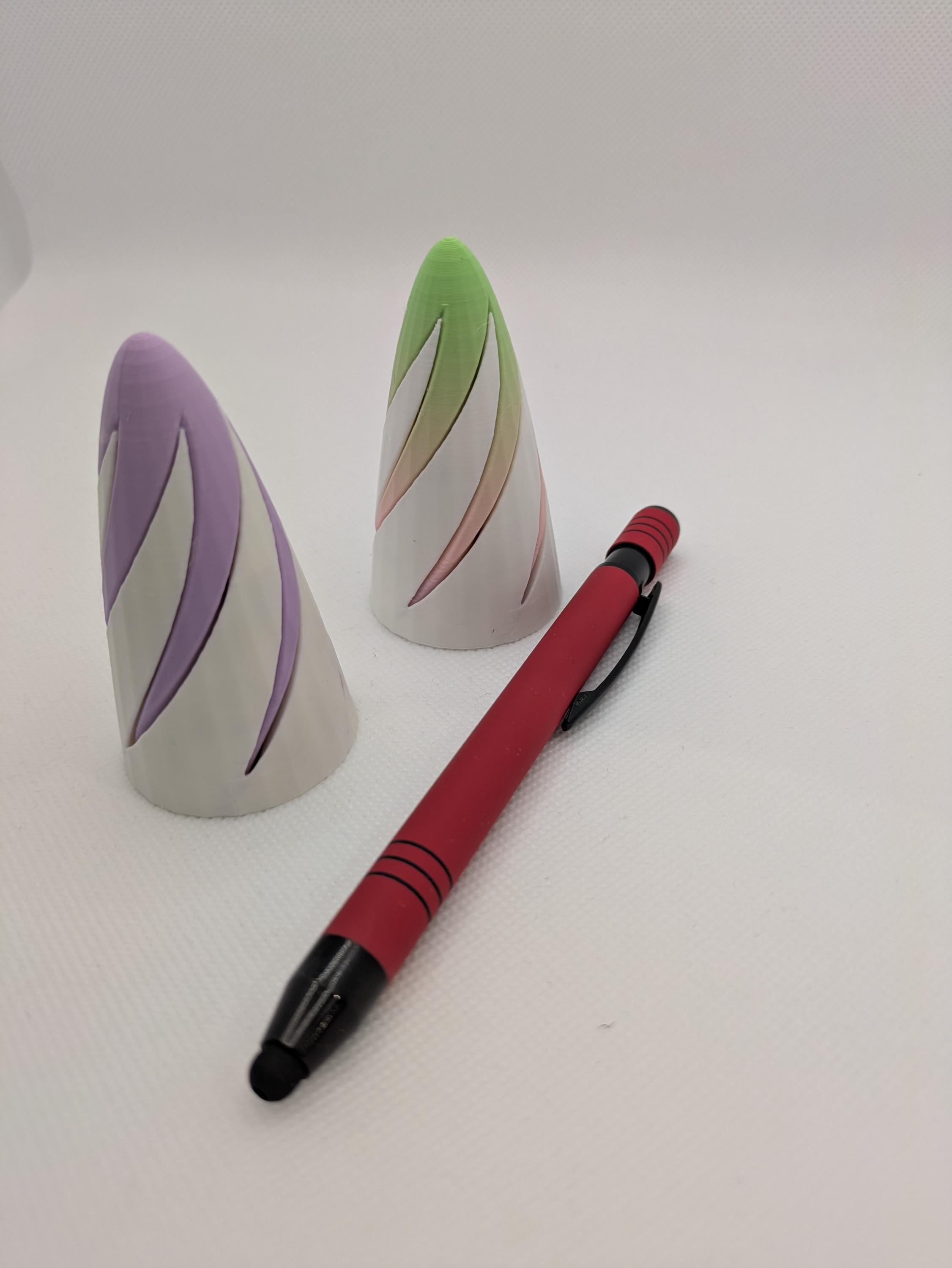 Curved Cone Fidget Toy: Pastel Colors, Smooth Movement