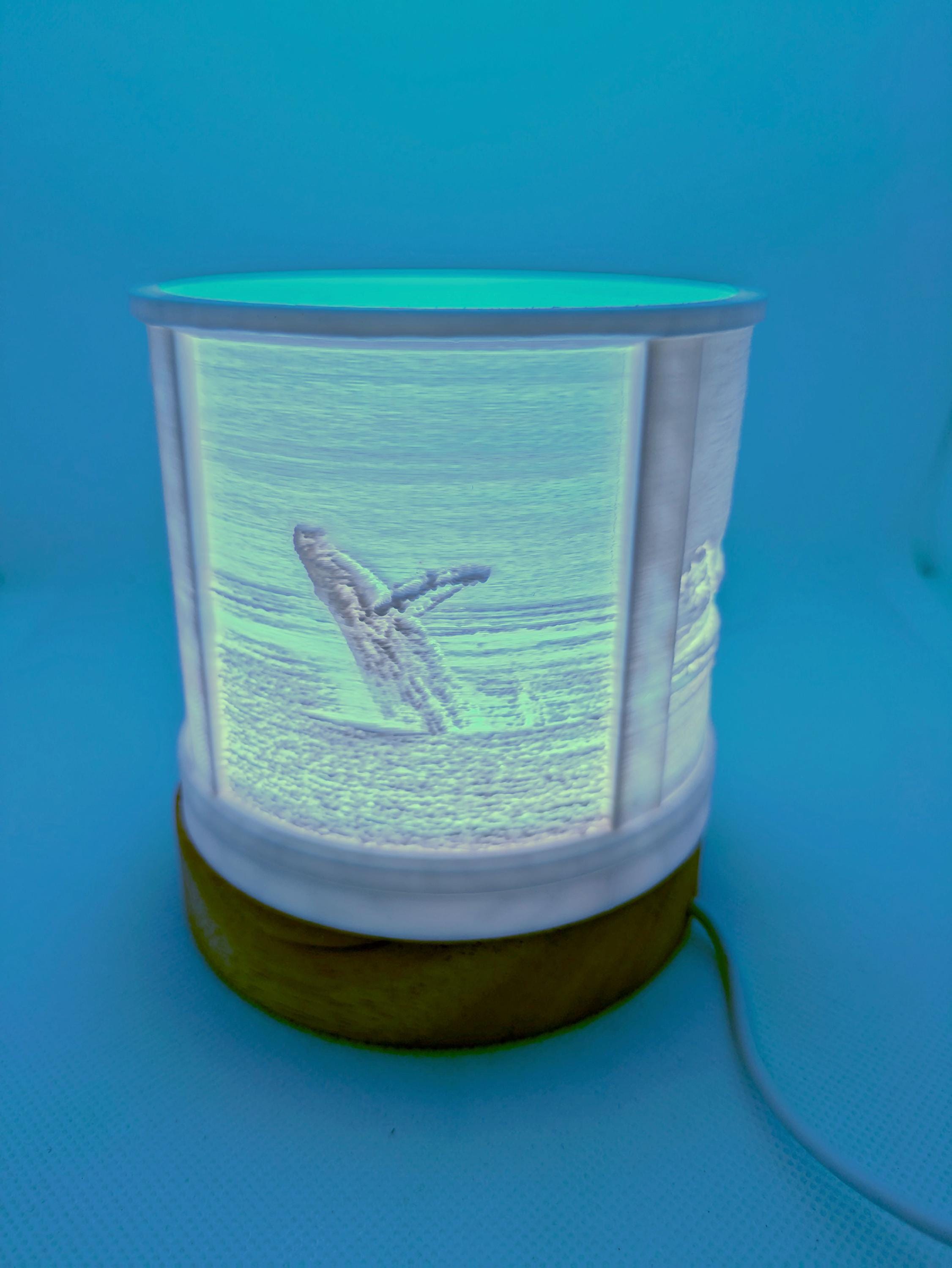 3D Ocean Scene LED Lamp: USB Night Light with Remote