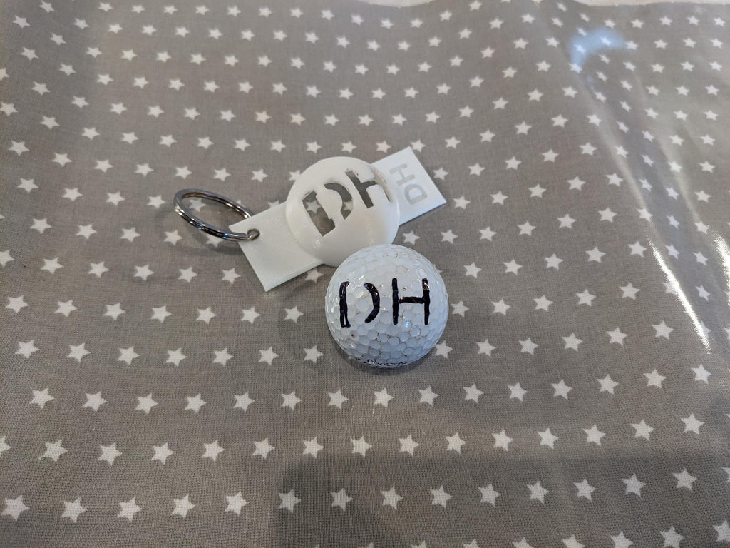 Golf ball marker template, with personalised initials