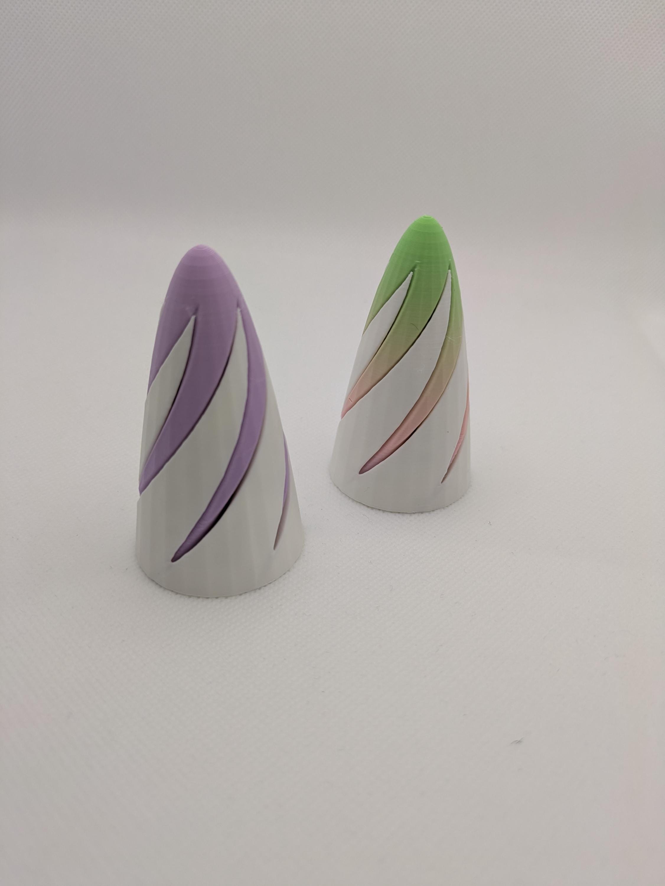 Curved Cone Fidget Toy: Pastel Colors, Smooth Movement