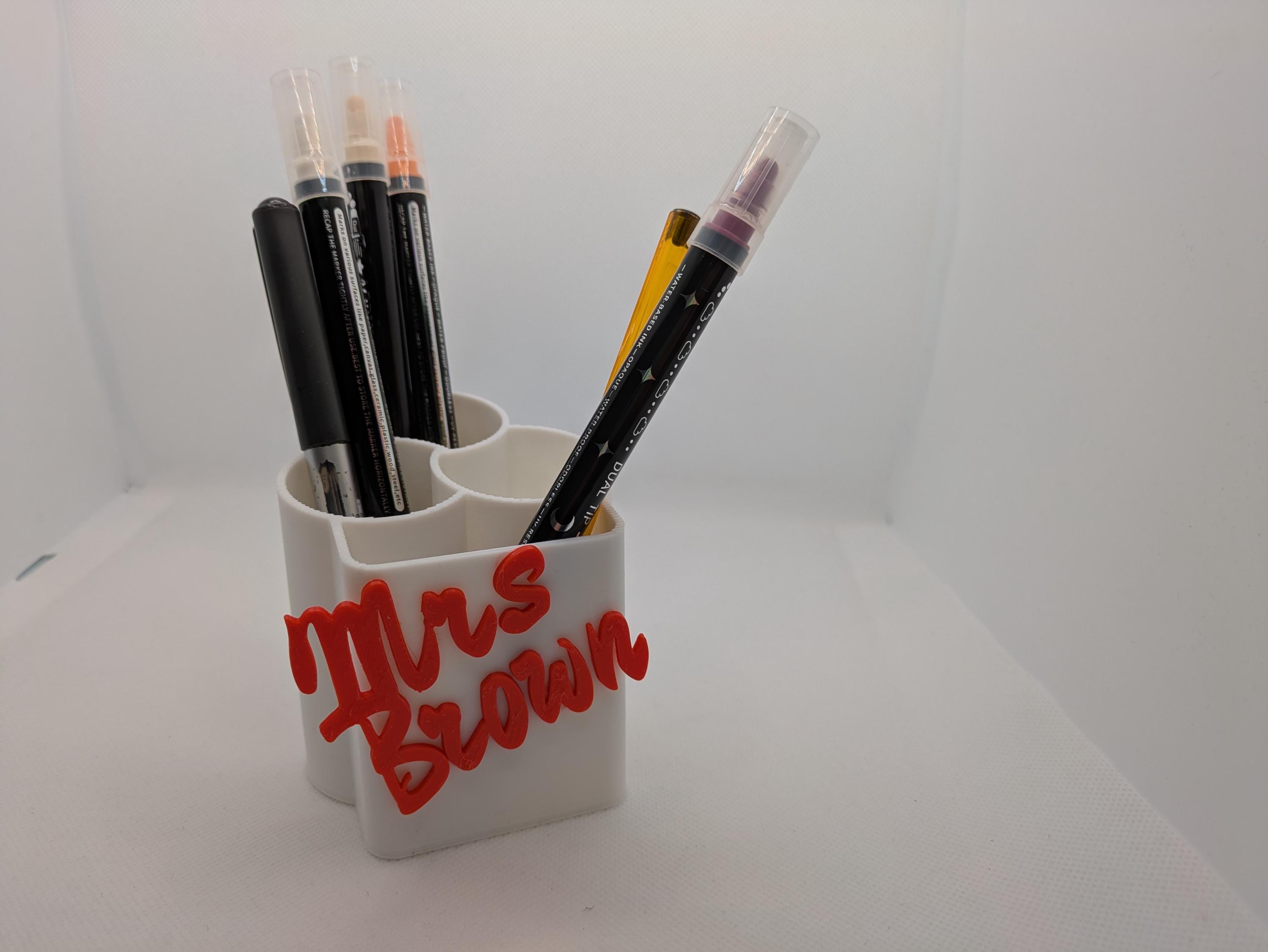 Personalised Pen Holder, Custom Teacher Gift, Desk Organiser