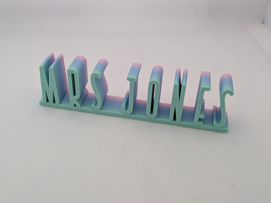 Personalised Font Desk Name Plate: Teacher Appreciation Gift