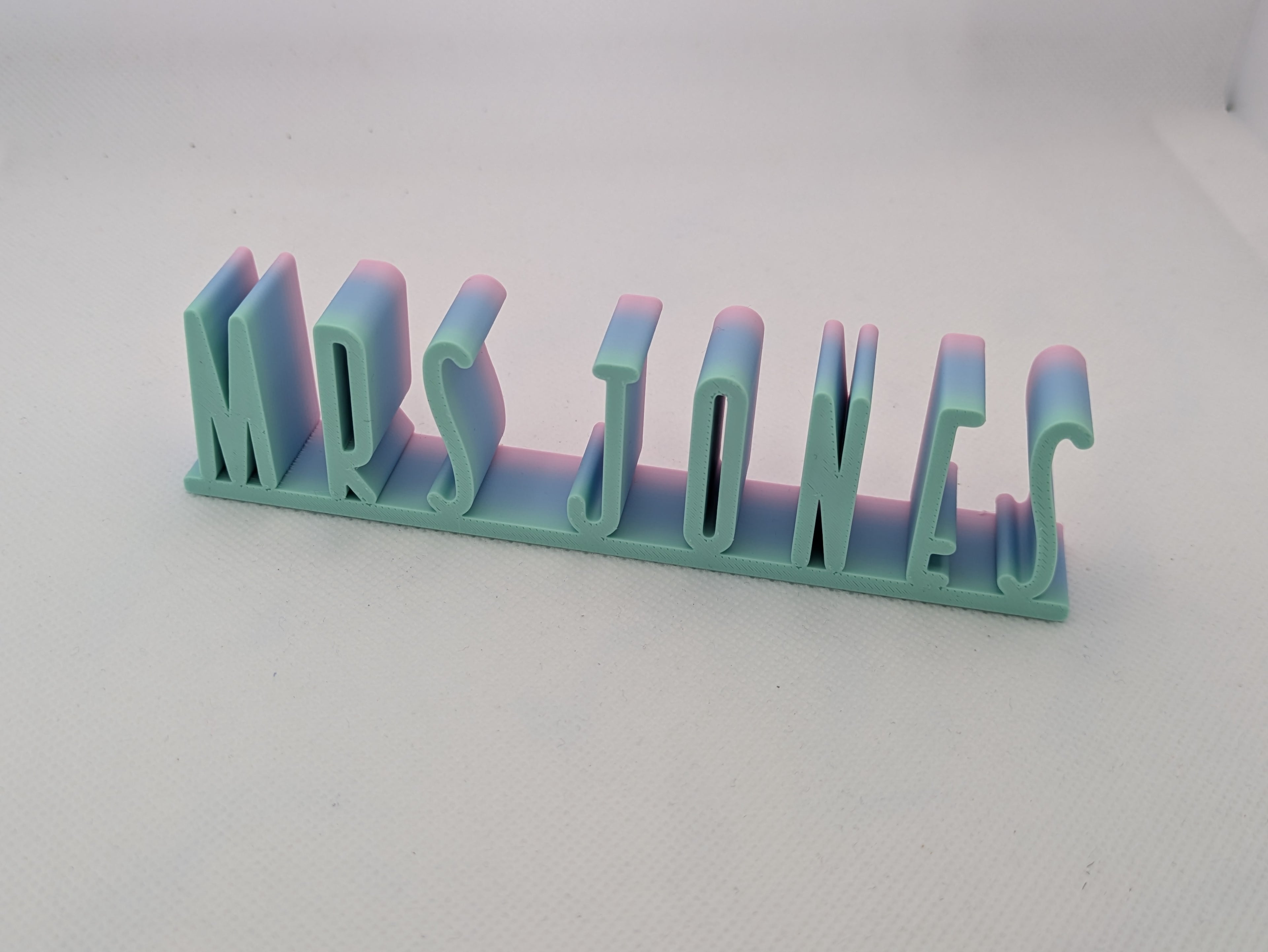 Personalised Font Desk Name Plate: Teacher Appreciation Gift