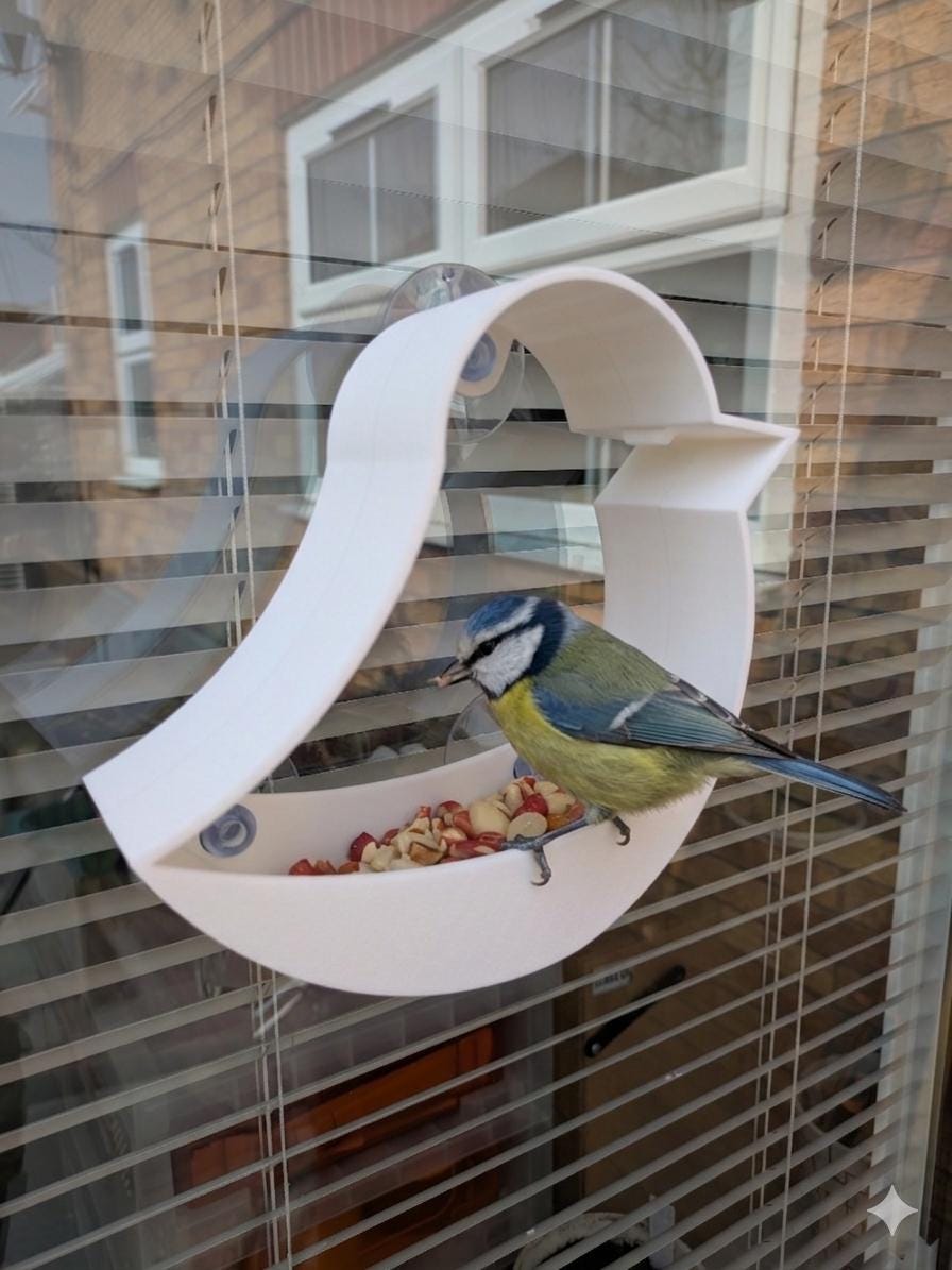 Window Bird Feeder: Suction Cup, Easy Clean, Attracts Finches Sparrows
