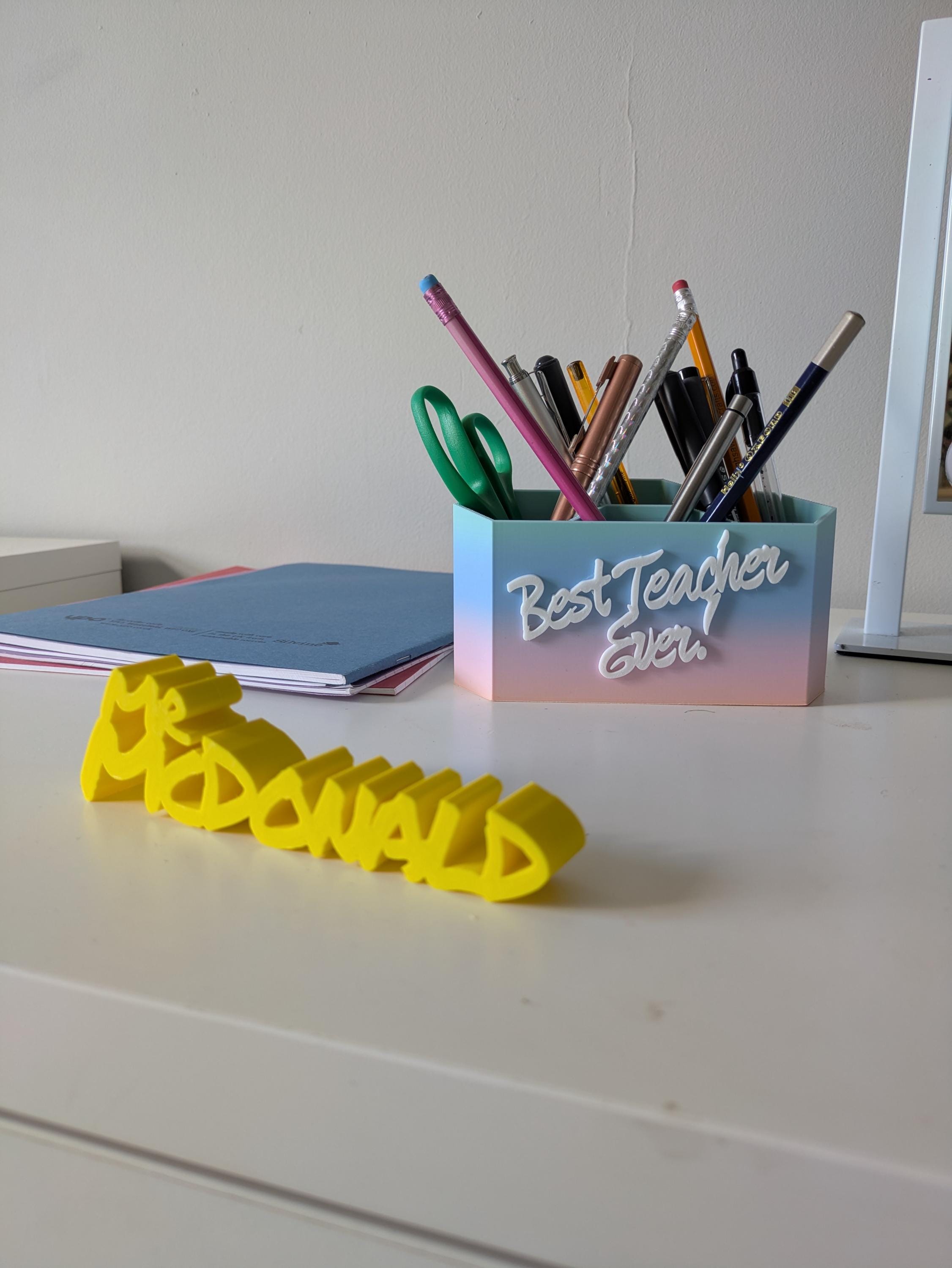Personalised Font Desk Name Plate: Teacher Appreciation Gift