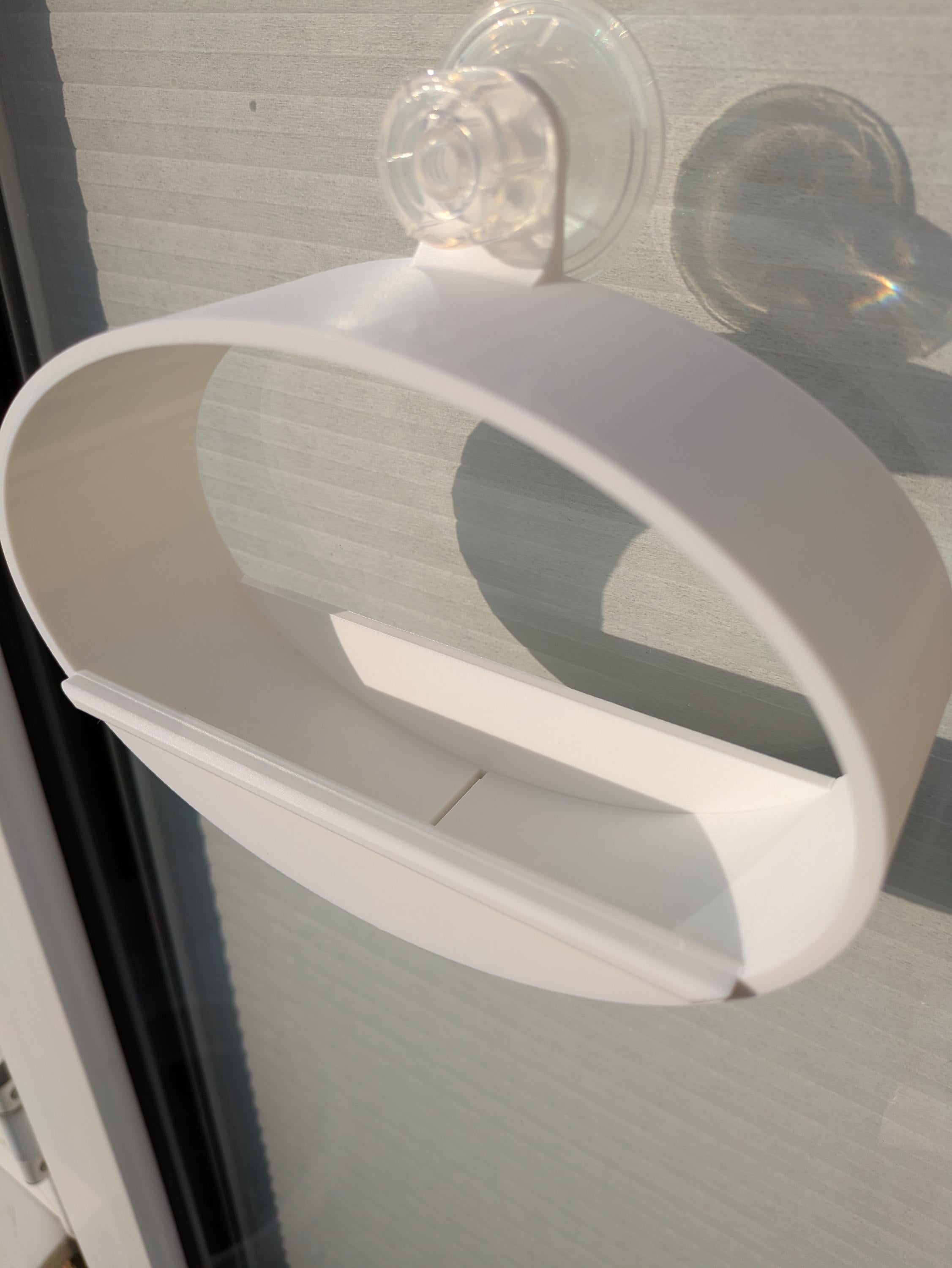 Modern, Oval Bird Feeder, attaches to window
